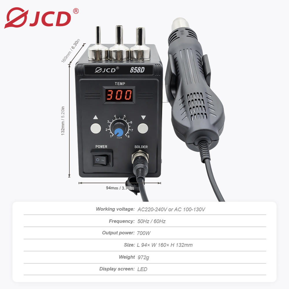 JCD Pistola Ad Aria Calda 858D - Heat Gun Variable recensione e prezzo